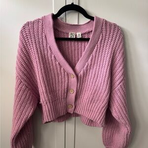 Roxy Lavender Button-Up Cardigan